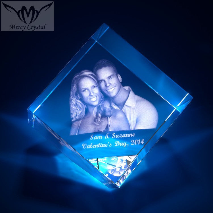 crystal photo custom laser engraving crystal sphere