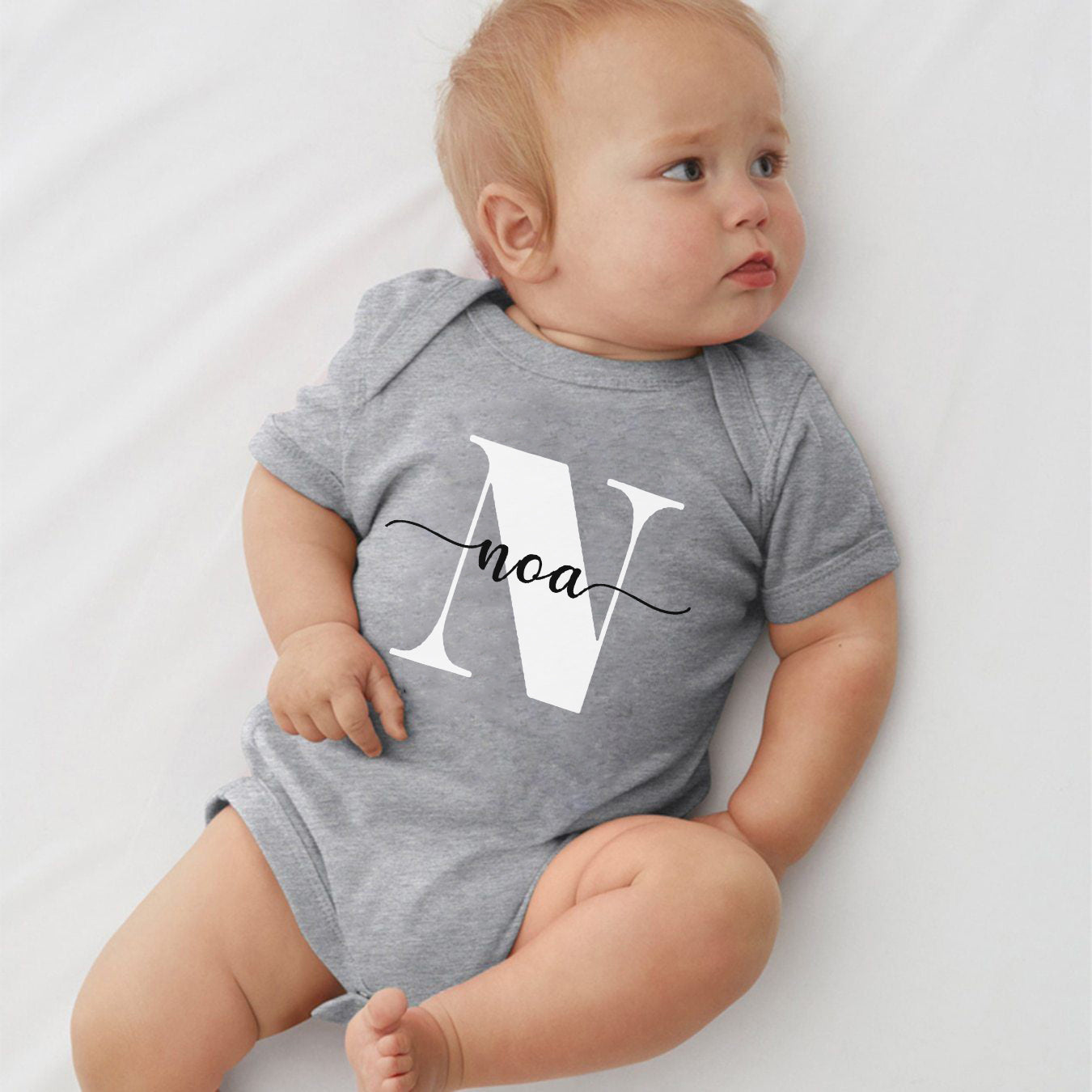 Personalized Baby Name Bodysuit Custom Newborn Name Clothing