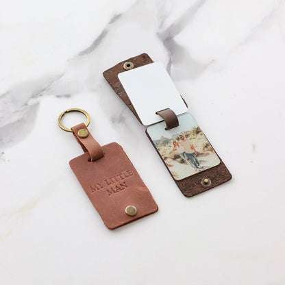 Acrylic Photo Leather Keychain Photo