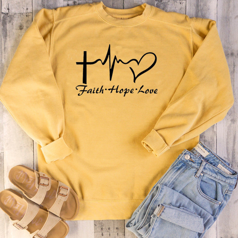 Faith Hope Love Trendy Sweatshirt