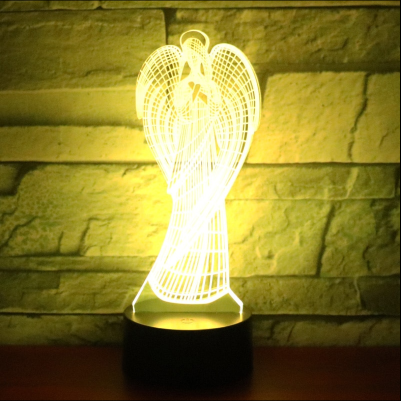 Christian Angel Led Colorful Color Changing 3D Night Light