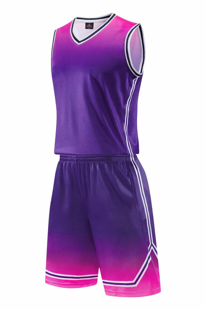 Gradient Basketball Uniform Sports Suit Children Adult Sweat-Absorbent Basketball Uniform