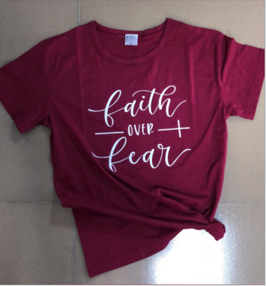 Faith Over Fear Christian T-Shirt Religion Clothing For Women Faith Shirt