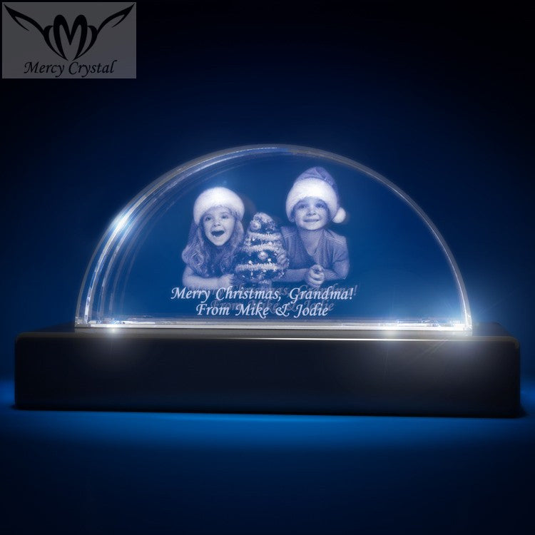 crystal  photo custom  laser engraving crystal sphere