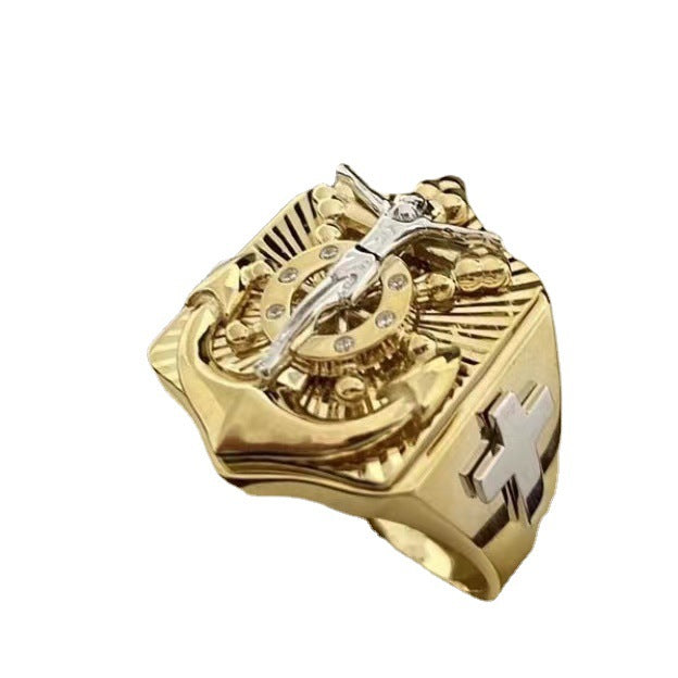 Sanjie Alloy Creative Christian Ethnic Style Ring