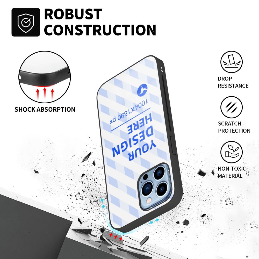 Three-camera Durable Drop-resistant Tempered Glass Phone Case