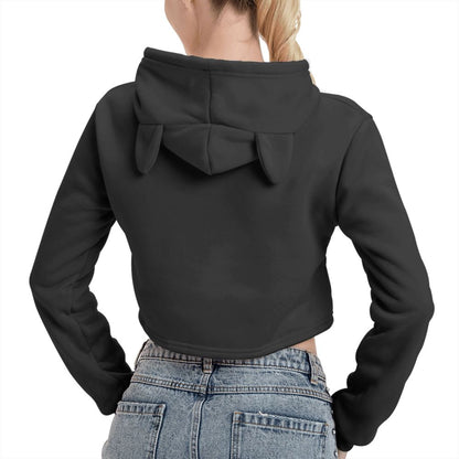 School Sports Cropped Cat Ear Sweatshirt