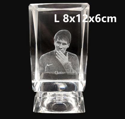 3D Laser Square Crystal Photo Frame With Love Custom Glass Cube