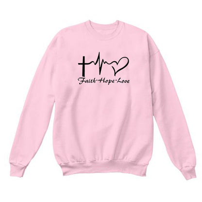 Faith Hope Love Trendy Sweatshirt