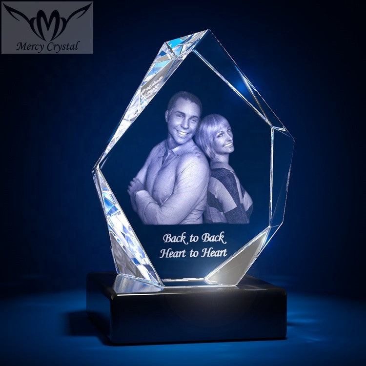 crystal  photo custom  laser engraving crystal sphere