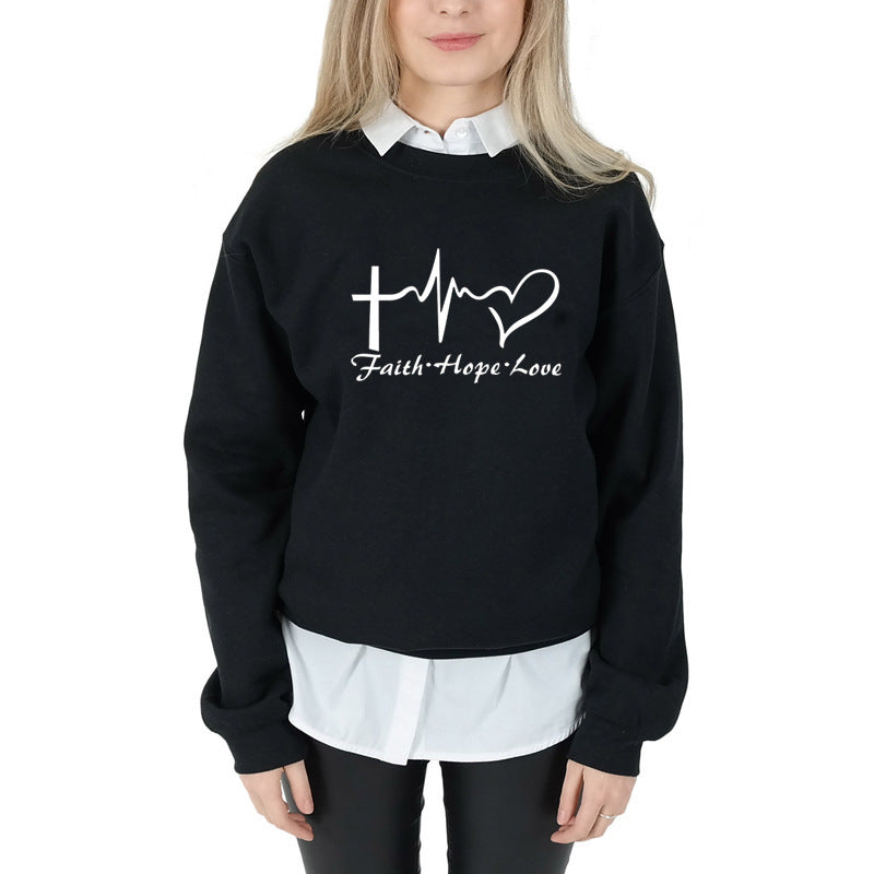 Faith Hope Love Trendy Sweatshirt