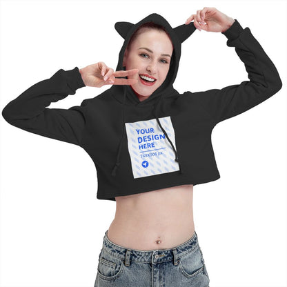 School Sports Cropped Cat Ear Sweatshirt