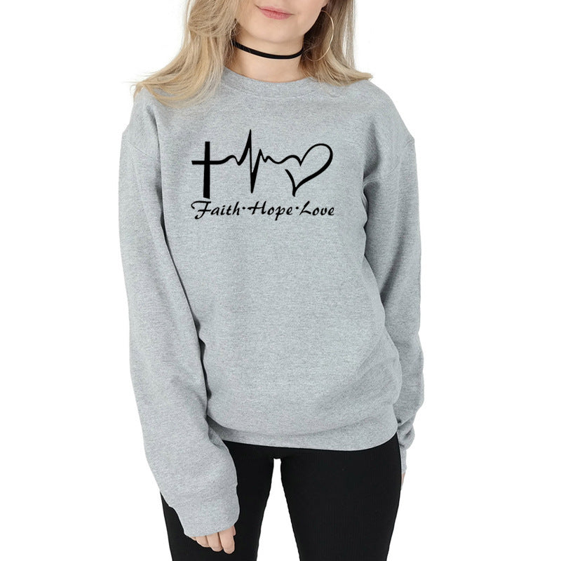 Faith Hope Love Trendy Sweatshirt