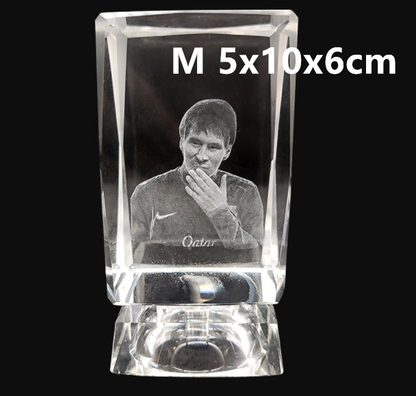 3D Laser Square Crystal Photo Frame With Love Custom Glass Cube