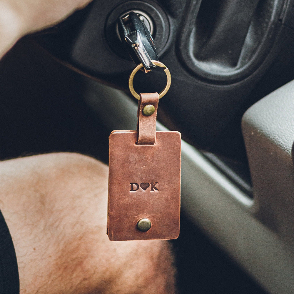 Acrylic Photo Leather Keychain Photo